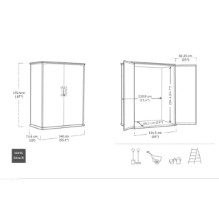 Keter Premier tall Grey 1400L Garden storage 4×2 ft 1704mm 1400mm - Image 7