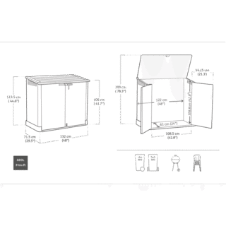 Keter Store It Out Nova 880L Storage Box (with pistons) – Dark Grey with Light Grey Lid - Image 7